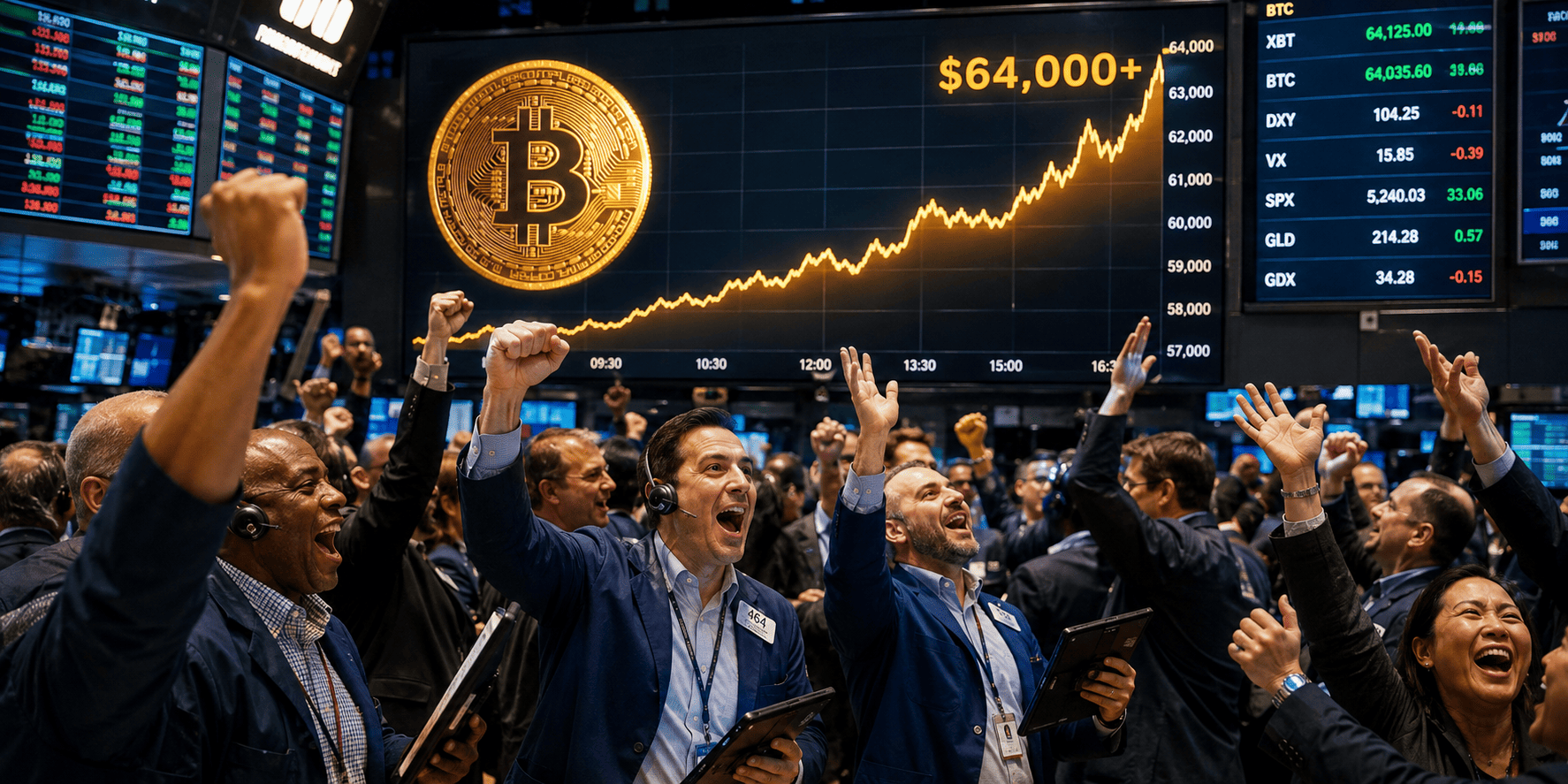 Bitcoin tops $64K as whale accumulation targets $66K resistance