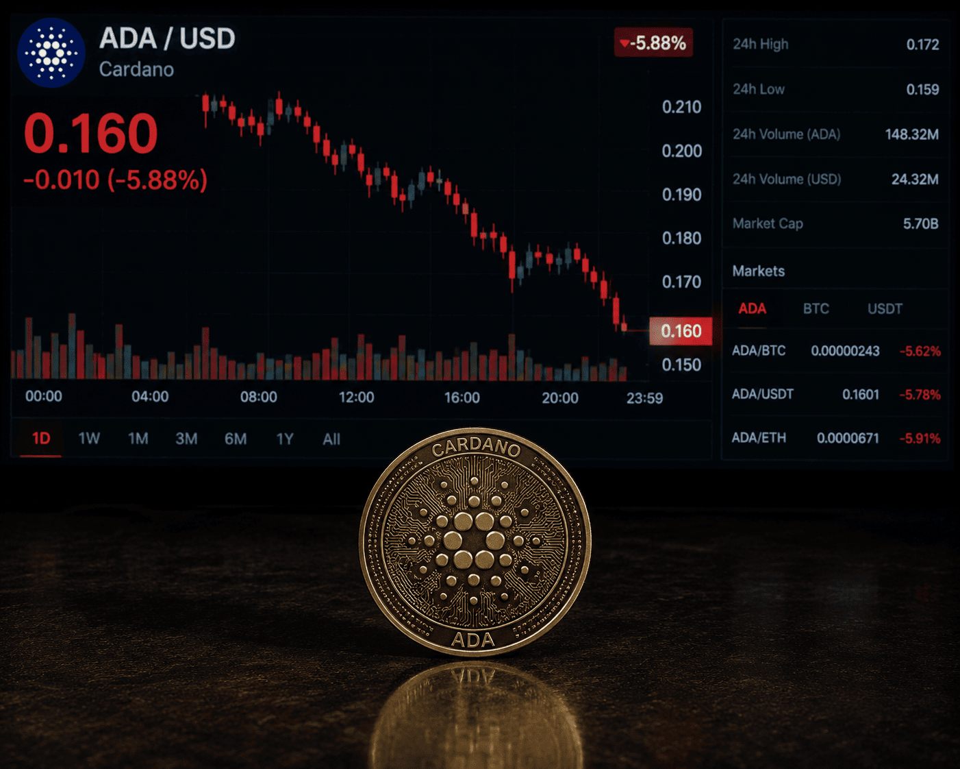 Cardano Bearish Pressure Intensifies as Derivatives and On-Chain Data Weaken