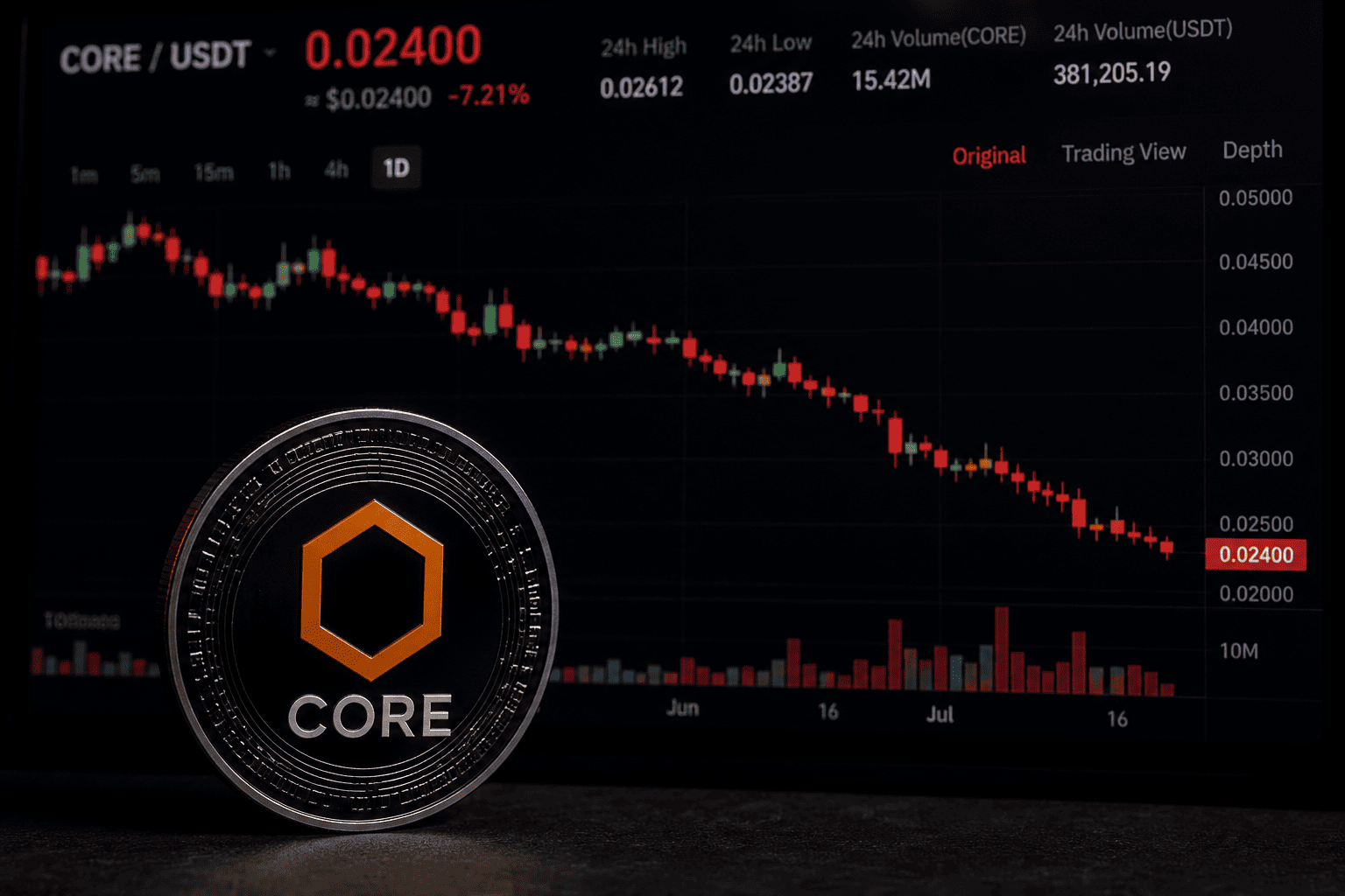 CORE Token Slides 1.4% as Allbridge Exploit Adds to Bearish Technical Setup