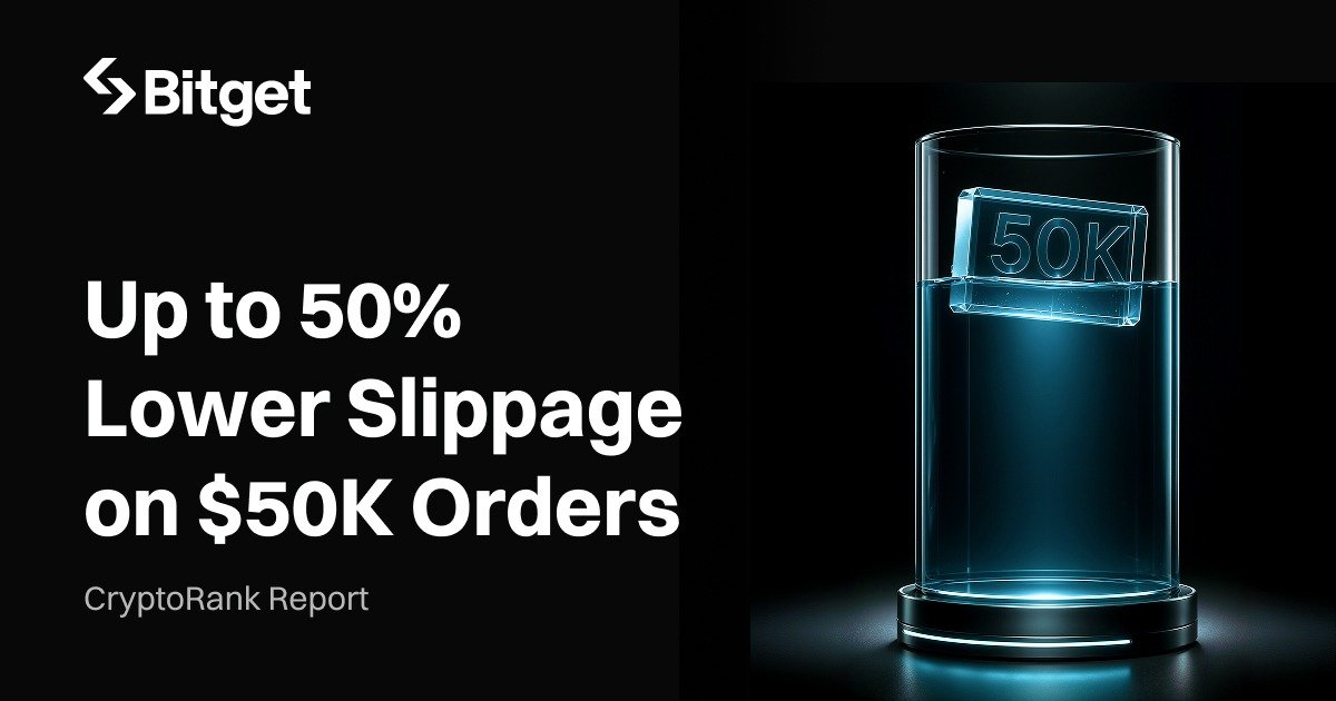 CryptoRank Study: Bitget rTokens Show 58% Lower Slippage on $50K Orders vs. Peers