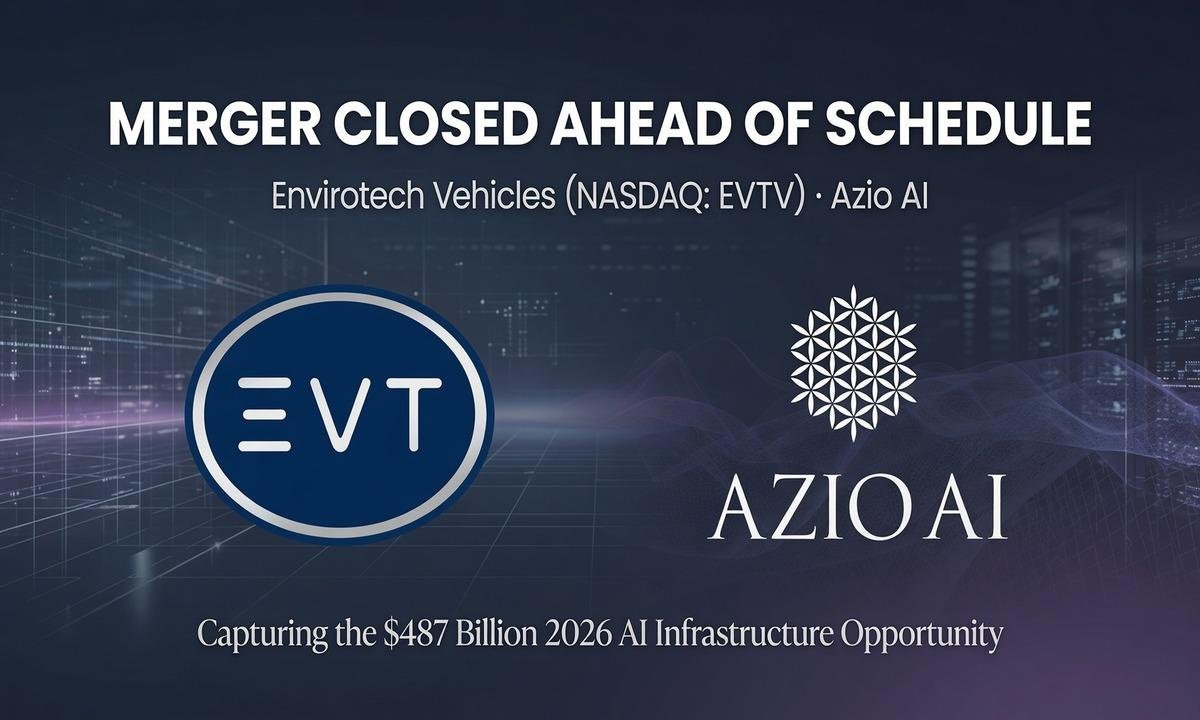 Envirotech Vehicles (EVTV) Completes Azio AI Merger Early, Targets $487B AI Infrastructure Market