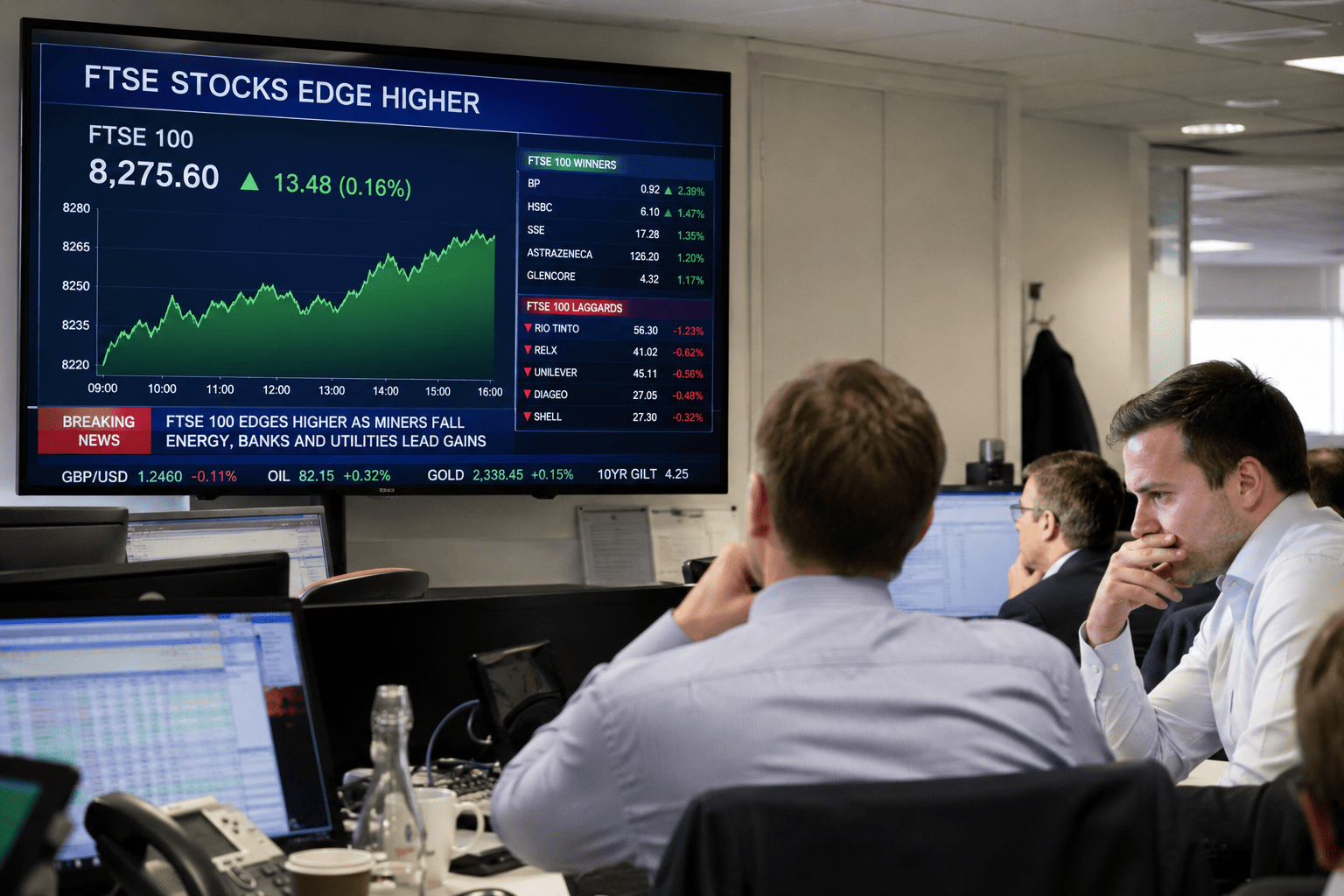 FTSE 100 Edges Up 0.2% as Shell Lifts Energy Sector; Miners Weigh