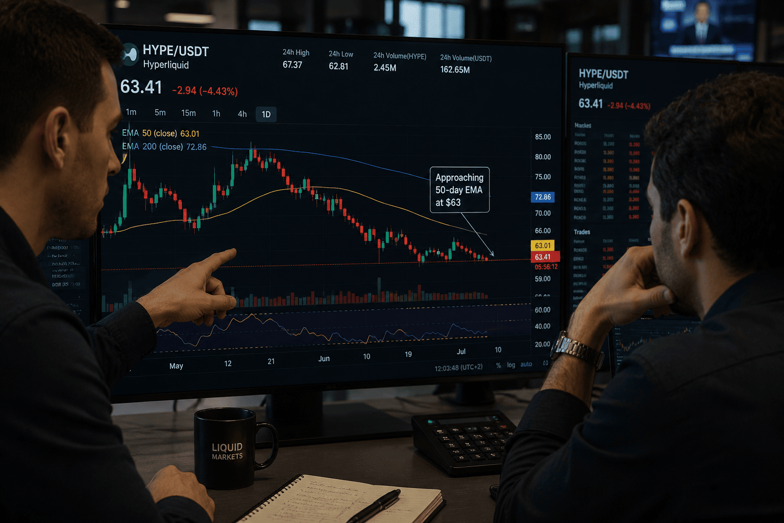 Hyperliquid HYPE Drops 2% as Retail Selling Intensifies, $56 Support in Sight