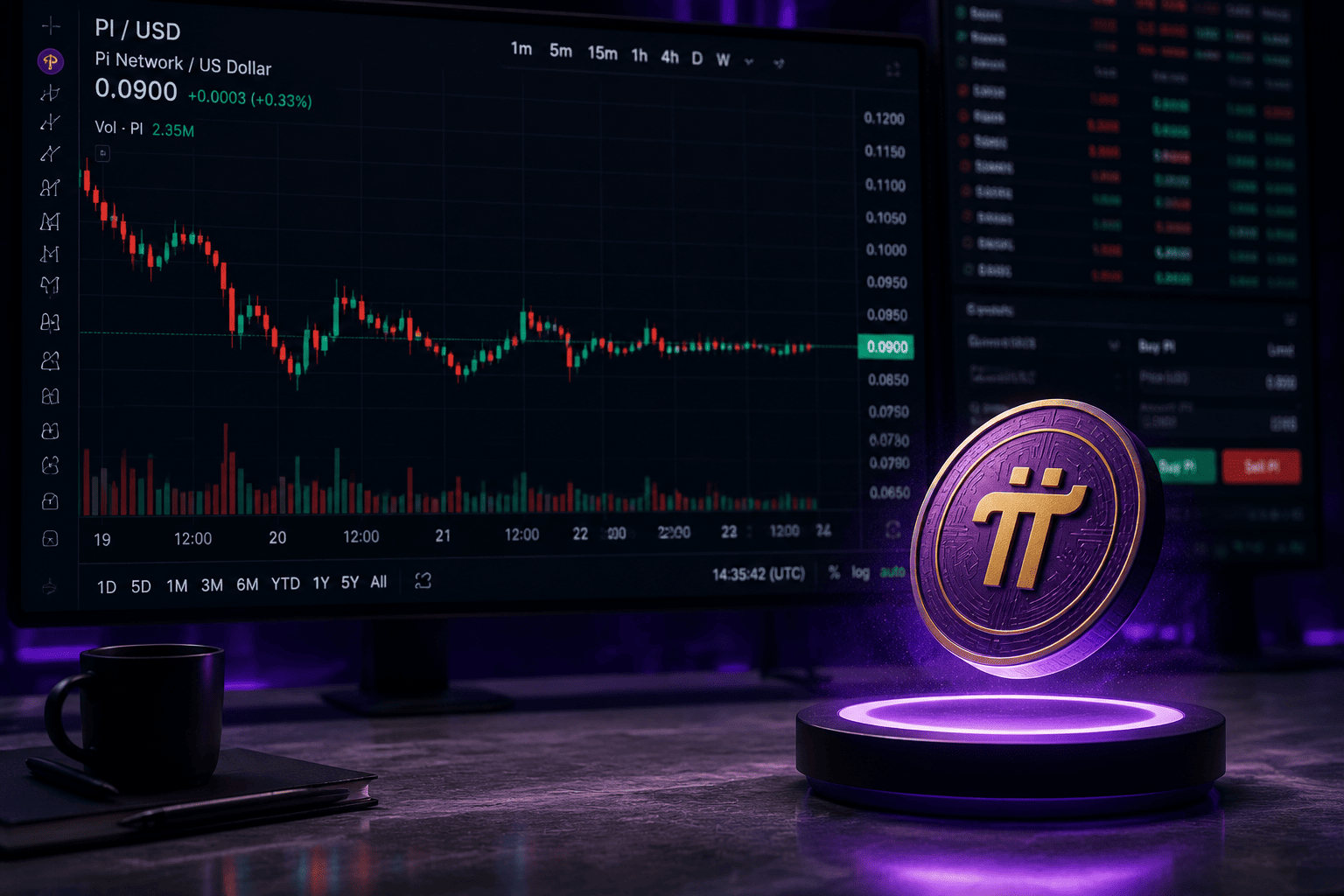 Pi Network Holds $0.09 as Open Interest Drops 20% from June Peak