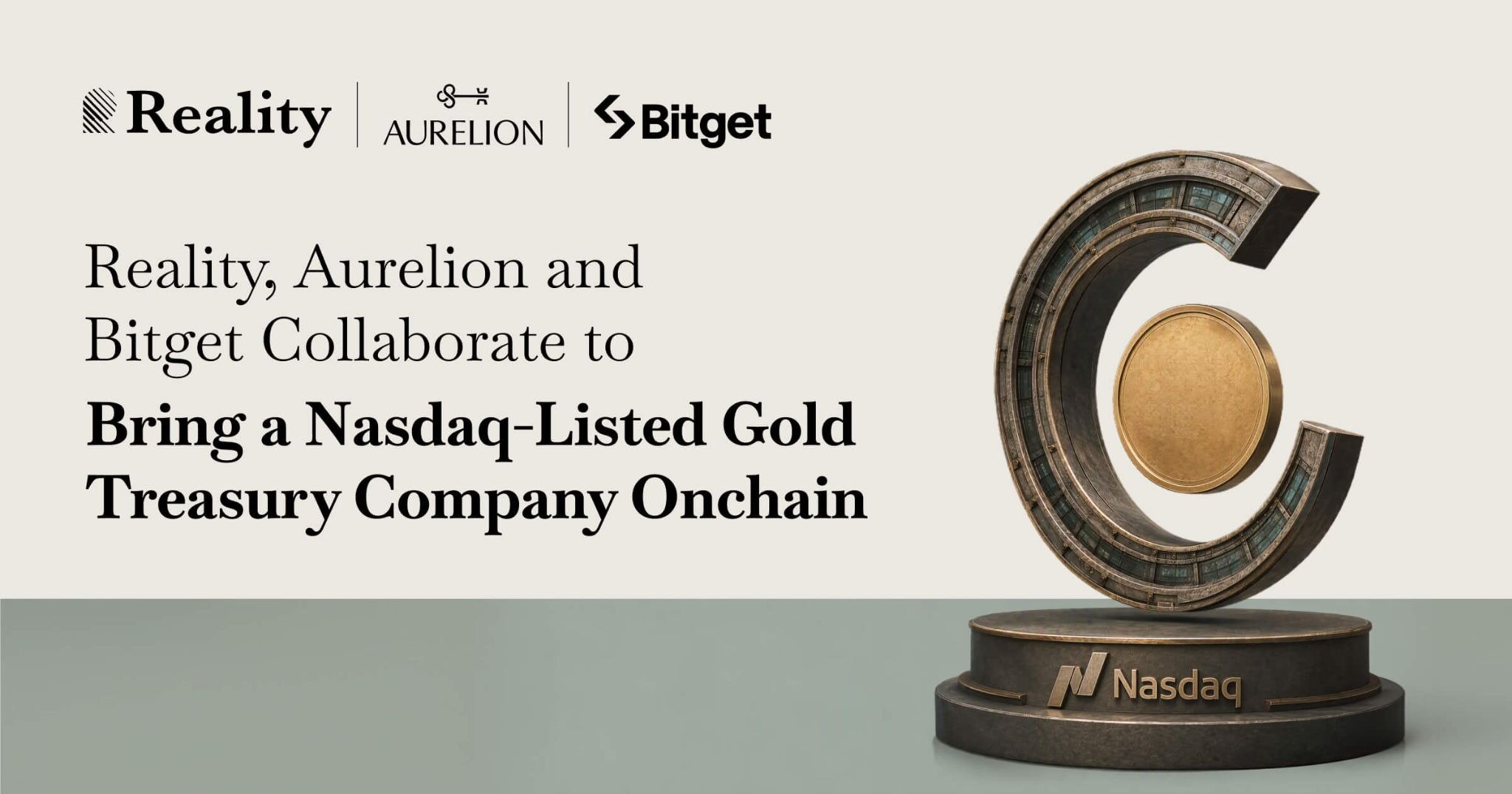 Reality, Bitget, Aurelion Partner to Tokenize Nasdaq Gold Treasury Stock