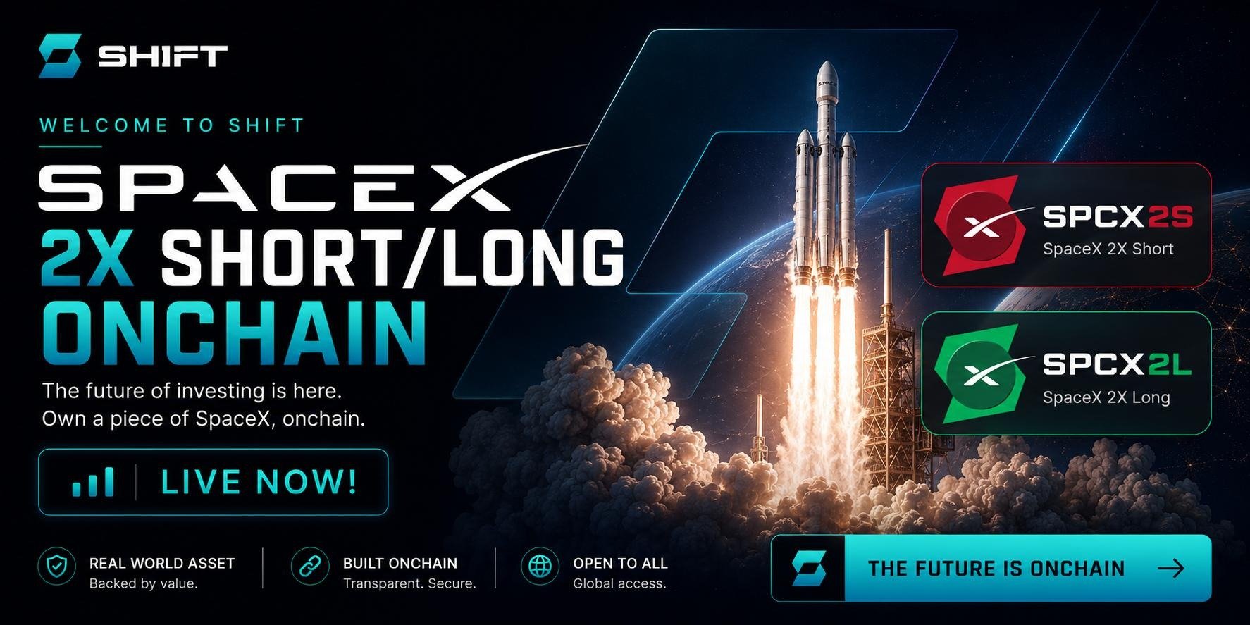 SHIFT Debuts First Tokenized 2X Leveraged SpaceX RWA on Solana
