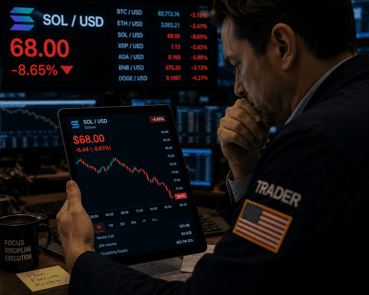 Solana Drops Below $70 as Institutional Inflows Rise Amid Bearish Price Action