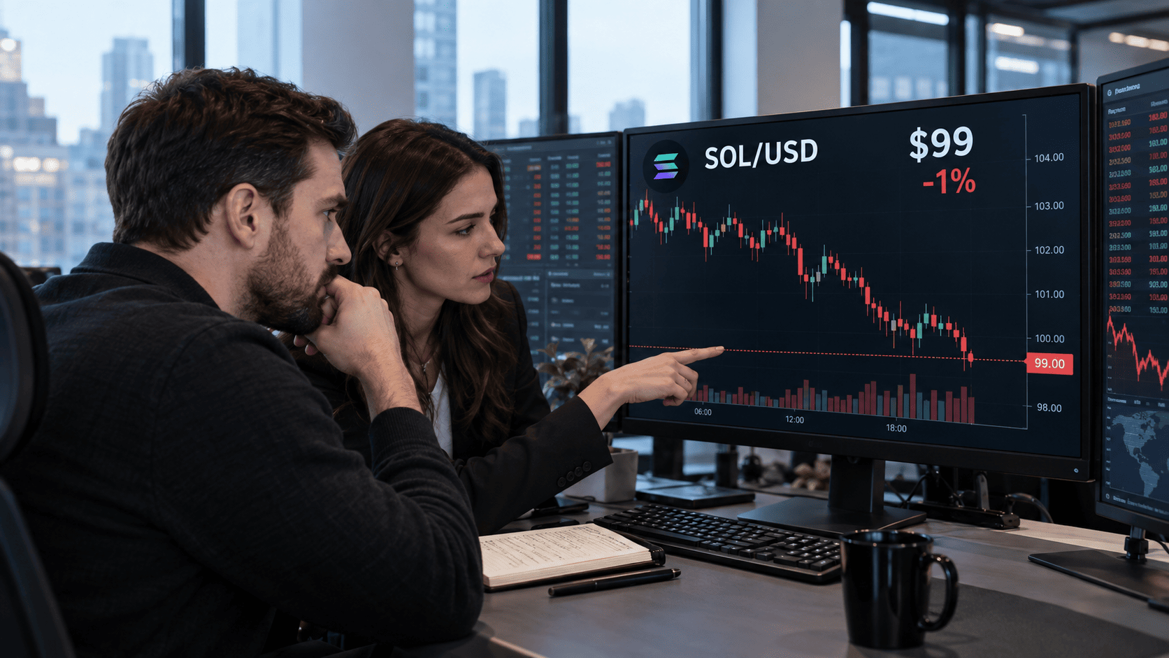 Solana hovers near $100 as Fed rate hike odds climb to 70%