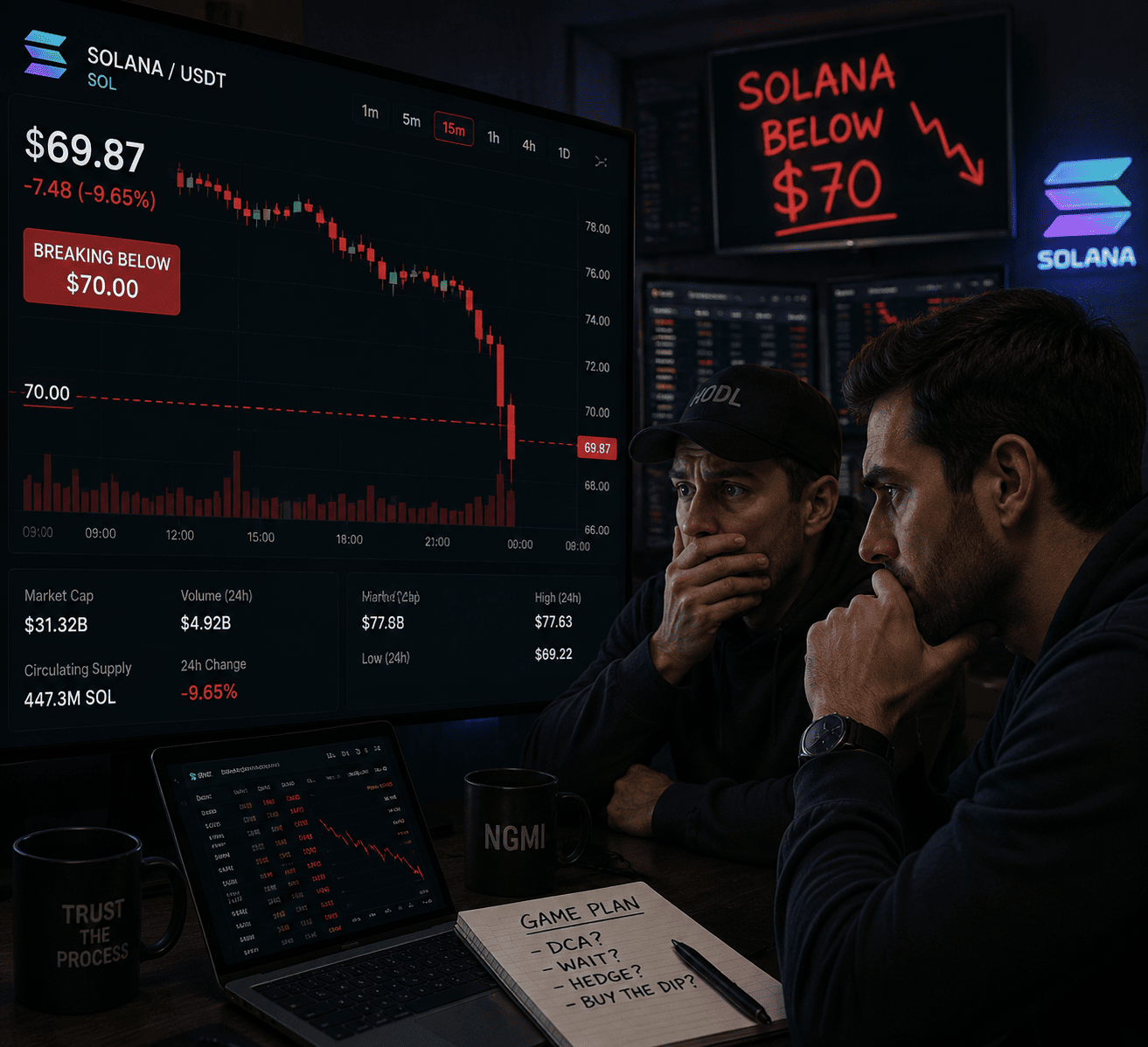 Solana Price at Risk of Sub-$69 Breakdown as Bearish Derivatives Mount