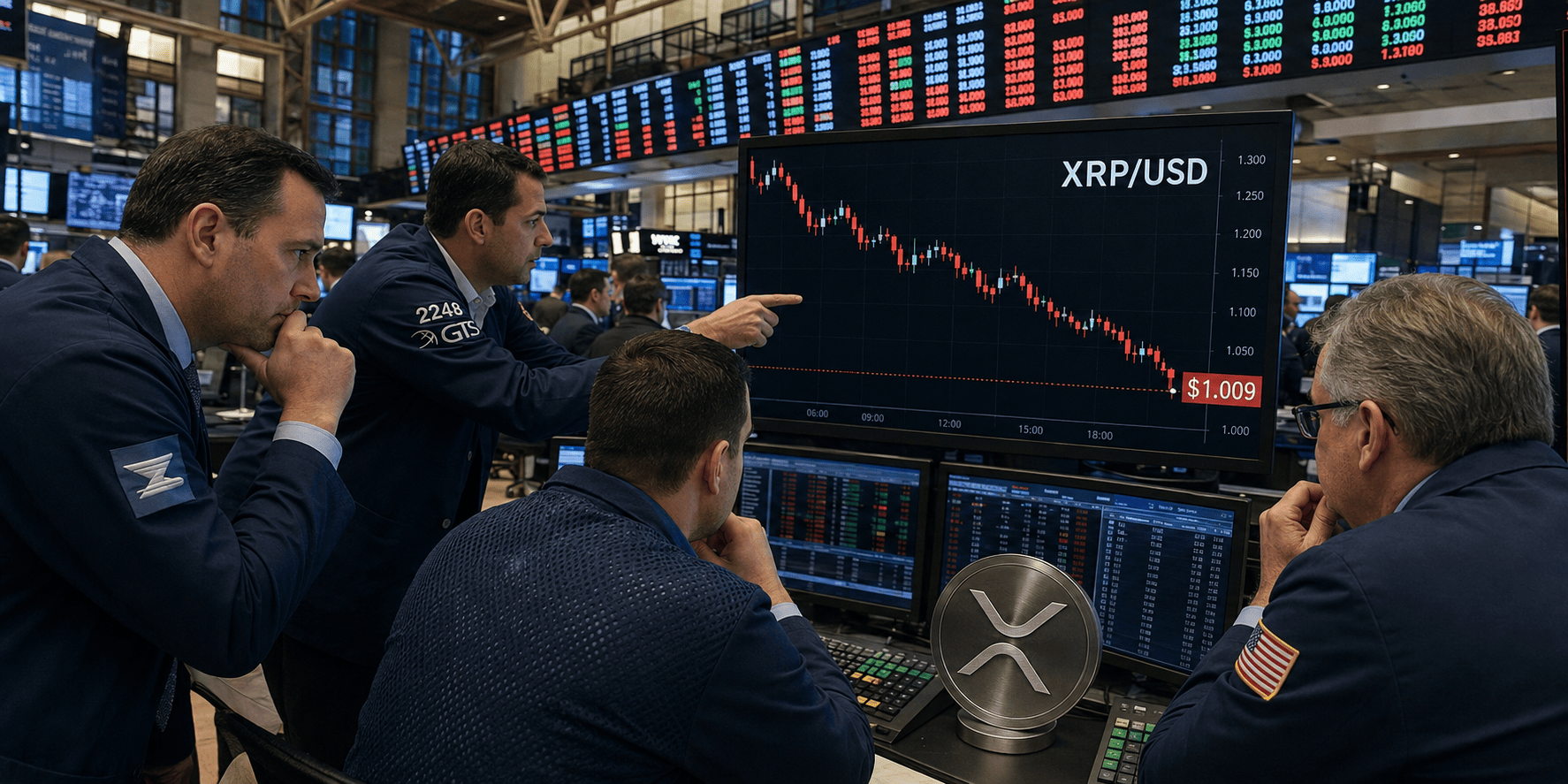 XRP hovers near $1 as whale accumulation clashes with bearish technicals