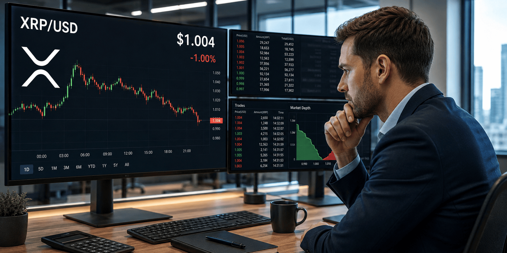 XRP hovers near $1 as whale buying persists, but technicals stay bearish