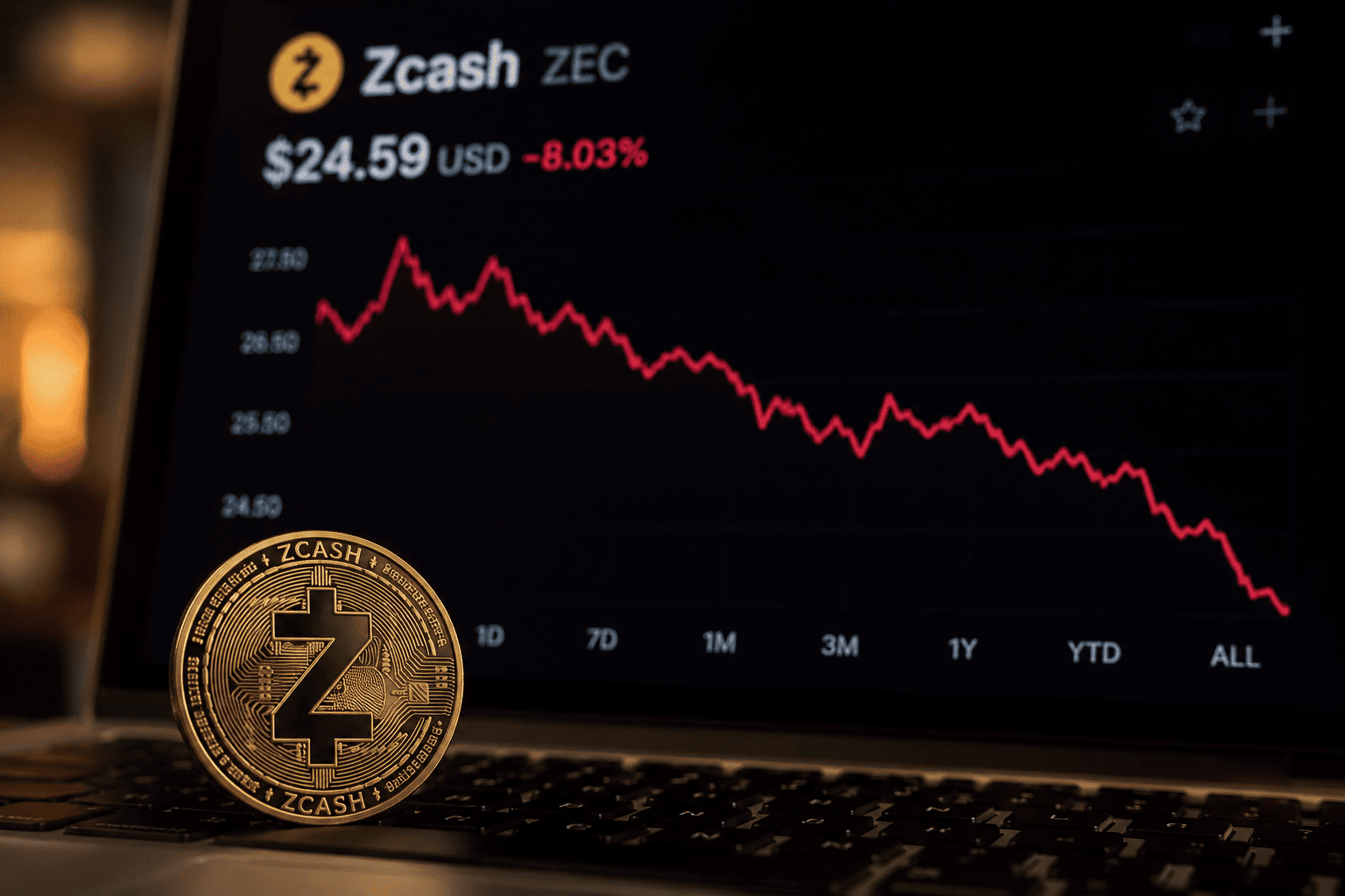 Zcash Drops Below $1,500 as September Rally Unwinds on Profit-Taking