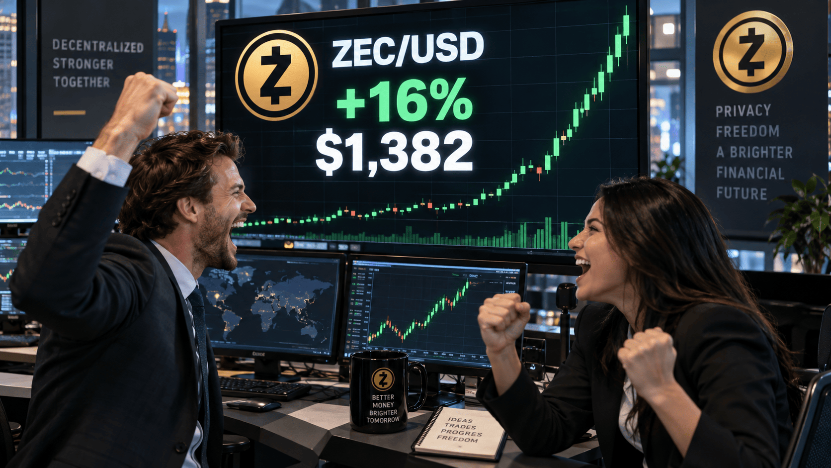 Zcash jumps 16% amid crypto selloff; $1,750 target in focus