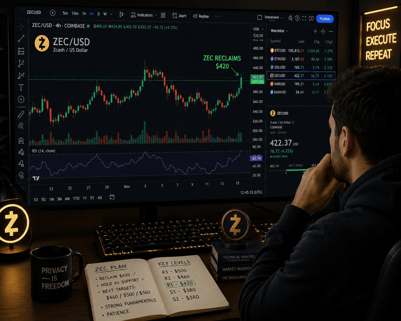 ZEC Surges 40% After Orchard Vulnerability Fix, Can It Hold Above $500?